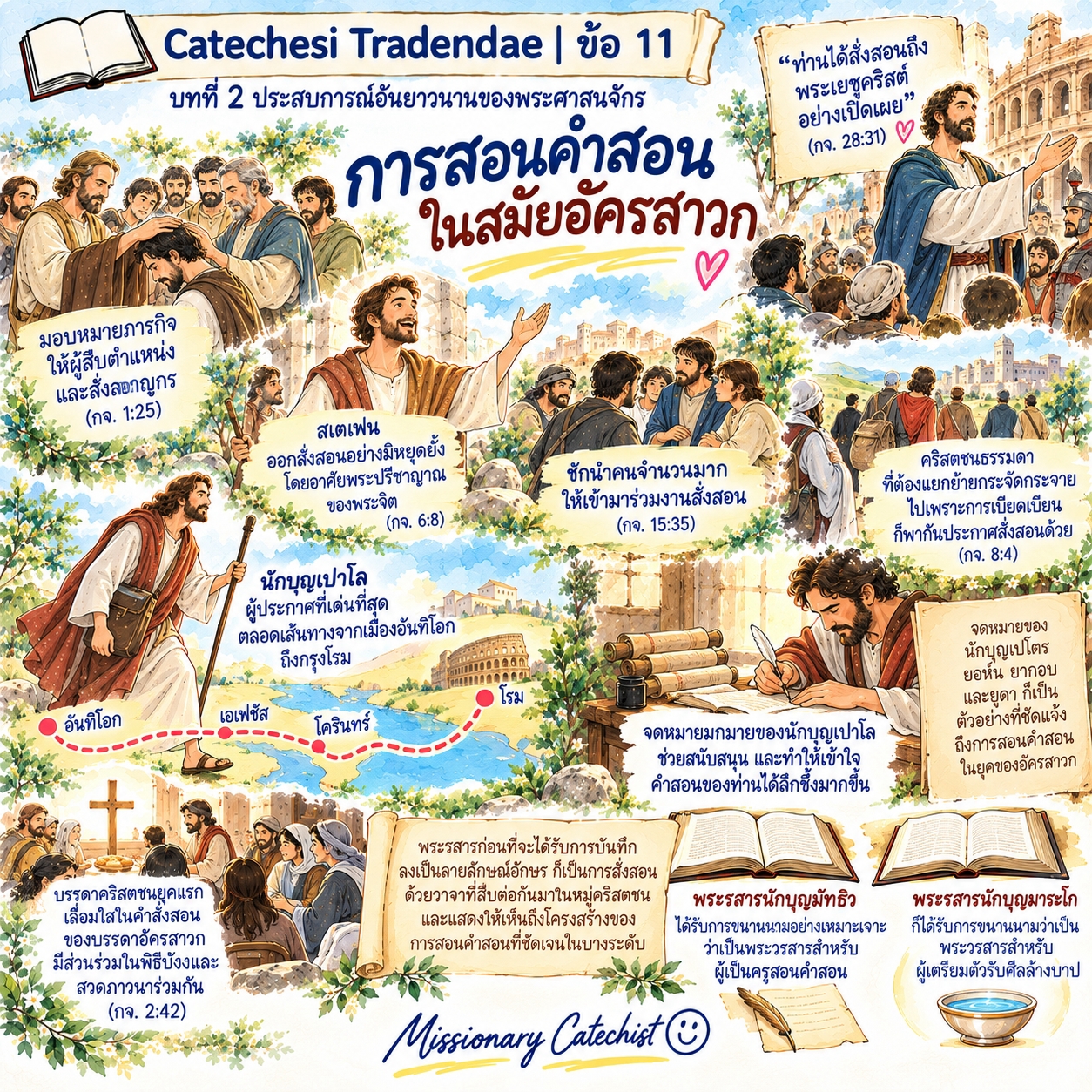 Catechesi Tradendae | ข้อ 11 การสอนคำสอนในสมัยอัครสาวก