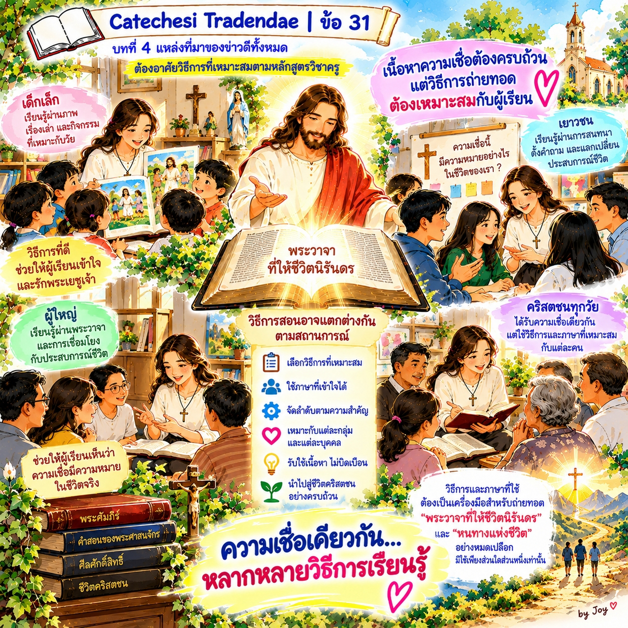 Catechesi Tradendae | ข้อ 31 ต้องอาศัยวิธีการที่เหมาะสมตามหลักสูตรวิชาครู