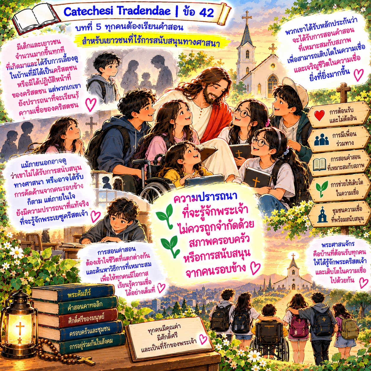 Catechesi Tradendae | ข้อ 42 สำหรับเยาวชนที่ไร้การสนับสนุนทางศาสนา