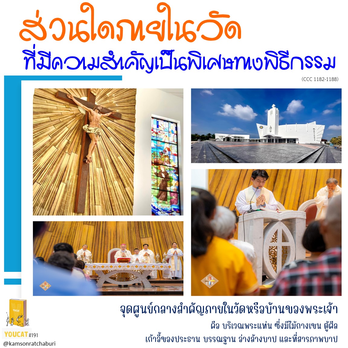 Youcat 191 ส่วนใดภายในวัดที่มีความสําคัญเป็นพิเศษตามพิธีกรรม ?
