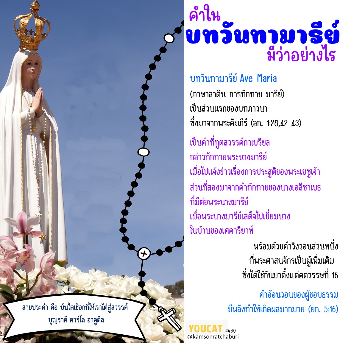 คำในบทวันทามารีย์ มีว่าอย่างไร ?