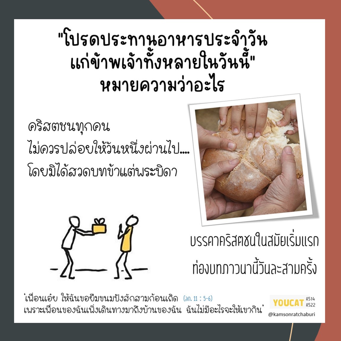 โปรดประทานอาหารประจำวันแก่ข้าพเจ้าทั้งหลายในวันนี้" หมายความว่าอะไร